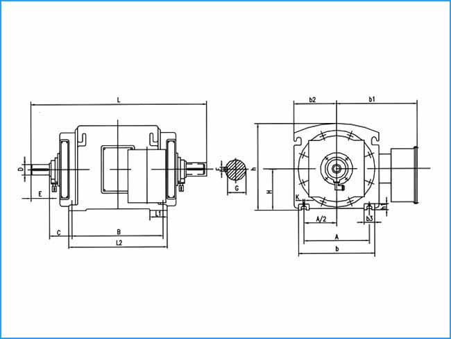 JK系列高壓三相異步電動機外形尺寸